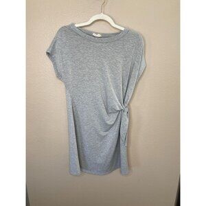 See‎ You Monday Gray Side-Knot Short-Sleeve Tunic Dress S Lightweight Polyester